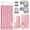 Pink, variant on CERBIOR 32 Pcs Bamboo Bathroom Accessories Sets with Shower Curtain& Shower Caddy, Irregular Stripe Design Complete Set Bathroom Decor Vanity Countertop Accessory Set, Black