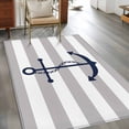 thumbnail image 2 of Grey Stripes Washable Area Rug 3x5 Anchor Nautical Geometric Low-Profile Large Area Rugs with Non Slip Backing Indoor Floor Carpet for Entrance Living Room Bedroom Home Office, 2 of 9