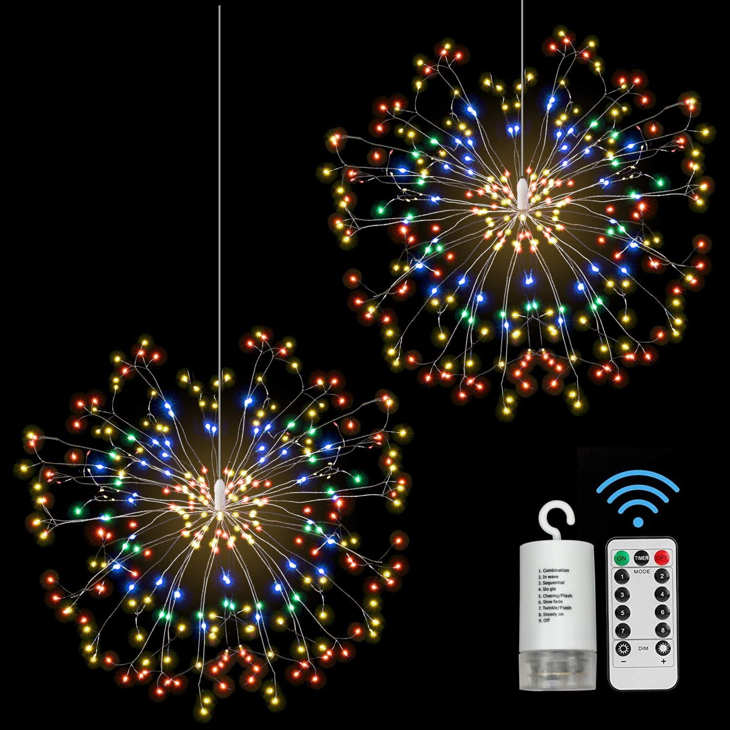 Details about   LED Lights Firework Starbust Dandelion 120Leds Flashing Lamp Holiday Decor Gift 