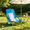 Blue, variant on Taoset Low Profile Camping Chair, Breathable Mesh Folding Beach Chair, Lightweight Portable Concert Chair with Cup Holder & Armrests for Outdoor Events, Picnic, Lawn & Sand, Black