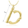 thumbnail image 3 of SuperJeweler D Initial Necklace In Gold, Bamboo Style, All Letters Available, Free 18 Inch Snake Chain, For Women, 3 of 5
