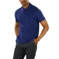 thumbnail image 2 of ToBeInStyle Men's Cotton Slim Fit Classic Polo T-Shirt - Navy - M, 2 of 6