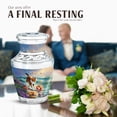 thumbnail image 4 of JAGASY Cat Cremation Urn for Ashes Adult Male, Blue Small Urns for Human Ashes Keepsake, Ocean Beach Water & Butterfly Crabs Decorative Urns for Companion, Memorial Mini Urn for Mom & Dad, (3 Inch), 4 of 7