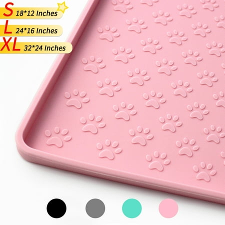 

Ptlom Pet Placemat for Dog and Cat Mat for Prevent Food and Water Overflow Suitable for Small Medium and Big Pet Pink