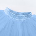 thumbnail image 4 of AJTQTH Toddler Mini Skirts Metallic Elastic Waistband Mesh Layered Cute Solid Color Skirts with Colorful Pom-Poms Accessories Short Skirts Blue L, 4 of 4
