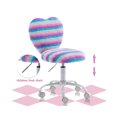 thumbnail image 5 of Guyou Cute Fuzzy Kids Chair, Faux Fur Rolling Swivel Children Desk Chair, Adjustable Student Task Chair Vanity Chair with Heart Shaped Back for Bedroom Living Room Study Room Kids Room , Rainbow, 5 of 12