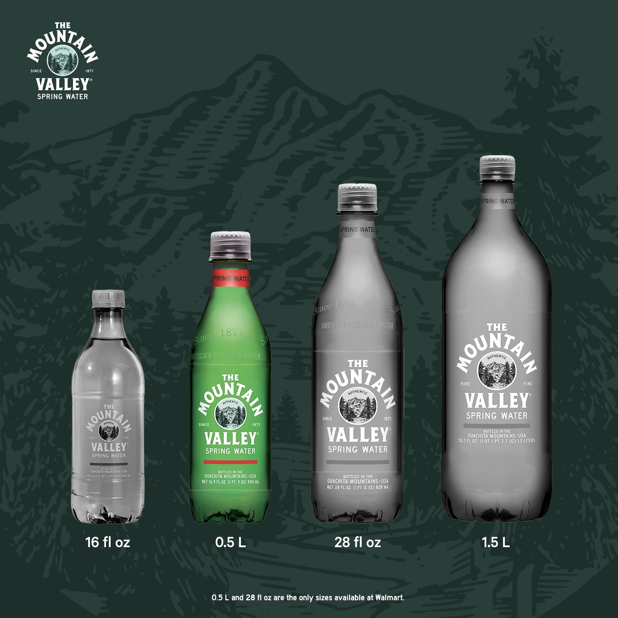 (4 pack) Mountain Valley Spring Water, 16.9 fl oz, 6-pack Plastic Bottles