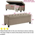 thumbnail image 3 of Tabaray Storage Bench, Linen Upholstered Tufted Ottoman Bench, 45" Long with Storage for Bedroom, Living Room, Entryway (Light Brown 45"), 3 of 14