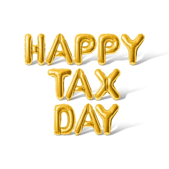 Letter Balloons - HAPPY TAX DAY 16" Inch Alphabet Letters Foil Mylar Balloon Easter Party Banner (Gold)