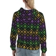 thumbnail image 7 of Honeii Mardi Gra Geometric Pattern Womens Oversized Hoodies Long Sleeve Sweatshirts Pullover Fall Outfits with Pocket-Medium, 7 of 7