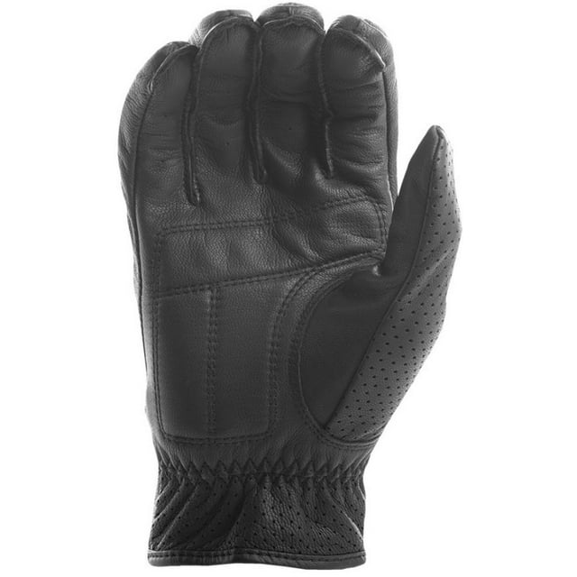 Highway 21 Jab Men's Motorcycle Glove Goat Skin Perforated Leather Memory Foam Palm Touch Screen Compatible Black Size Small
