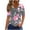 Gray, variant on Njagoc3 Womens Soft Cotton Floral Print V-Neck Short Sleeve Relaxed Fit Casual T-Shirt
