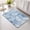 Blue, variant on Black Fronds Non Slip Bathroom Mat, Black Slate Leaf Plant Canvas Weave Texture Absorbent Bath Mat Rubber Backed Quick Dry Doormat Fit Under Door for Bathtub Shower Sink Kitchen 18"x30"