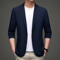 thumbnail image 1 of Traje informal de verano fino con protección solar para hombre de mediana edad, traje de papá de seda de hielo transpirable, chaqueta para hombre, 1 of 6