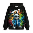 thumbnail image 5 of Atogsazn Boys Long Sleeve Hoodies Kids Easter Hooded Sweatshirt Pullover Rabbit Tops with Pocket Outfit Outerwear Dark Blue 5-6 Years Fashion, 5 of 5