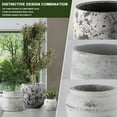 thumbnail image 5 of Craft flowerpots 18"+13"+19" Dia Round Concrete Planter Set of 3 Large Outdoor/Indoor Planter Pots Containers with Drainage Holes and Rubber Plug for Home Garden (White, Large), 5 of 14