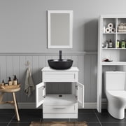 ELECWISH 24 Vanity Bathroom Cabinet with Mirror and Vessel Sink Bowl Faucet Combo Set