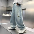 thumbnail image 5 of BOOMNY Toddler Boys Baggy Jeans Elastic Waist Graphic Y2K Wide Leg Baggy Denim Pants With Pocket, Sizes 5-6 Years, 5 of 6