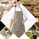 thumbnail image 4 of Delantal de cocina Lona Cubierta protectora impermeable Delantales de tareas domésticas simples Ropa de trabajo con bolsillo para restaurante Cafetería Caqui claro Inevent HA011665-03, 4 of 7