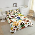 thumbnail image 3 of Wild Fungus Bedding Set Full Brown Mushroom Comforter Set, Navy Blue Orange Plants Duvet Insert Tropical Botanical Quilt Set, Green Grass Bedding Comforters & Sets Cartoon Room Decor Breathable, 3 of 5