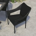 thumbnail image 6 of BizChair Commercial Grade Stacking Patio Chair, All Weather PE Rattan Wicker Patio Dining Chair in Black, 6 of 11