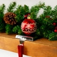 thumbnail image 2 of Northlight Glitter Snowflake Red Ball Ornament Christmas Stocking Holder - 5.5", 2 of 9