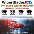 thumbnail image 2 of 2013 Audi TT RS Quattro Beam Wiper Blades Wipers w/1yr Warranty (Set of 2) (WiperBladesUSA), 2 of 5