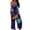 Blue, variant on Womens Halloween Jumpsuits Ghost Spiderweb Halter Backless Spooky Overalls Skull Skeleton Sleeveless Funny Rompers, M