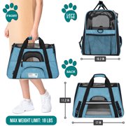 PetAmi Airline Approved Pet Carrier for Cat, Soft Sided Dog Carrier for Small Dogs, Cat Travel Supplies Accessories for Indoor Cats, Ventilated Pet Carrying Bag Medium Large Kitten Puppy, Small Blue