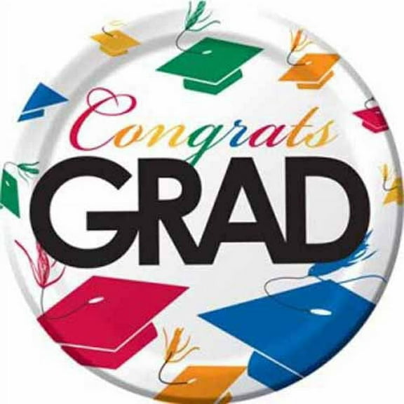 Various Graduation Toss Graduation Disposable Paper Plates, 7.0", 8 Count