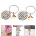 thumbnail image 3 of 2Pcs Rainbow Keychains Stainless Steel Key Rings Key Holder Graduation Gifts, 3 of 9