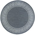 thumbnail image 3 of 8ft Round Water Resistant, Large Indoor Outdoor Rugs for Patios, Front Door Entry, Entryway, Deck, Porch, Balcony | Outside Area Rug for Patio | Navy, Greek Key | Size: 7'10'' Round, 3 of 6