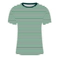 thumbnail image 4 of MIUOWANP Men's Short Sleeve Shirts Striped Print Stylish Plus Size Sports and Fitness Performance Tops Size M(6)Green, 4 of 5