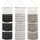 thumbnail image 1 of 3Pcs Wall Closet Hanging Storage Bag, Premium Linen Fabric Over The Door Organizer, Hanging Storage Pouches with 3 Pockets for Bedroom Bathroom - Wa, 1 of 4