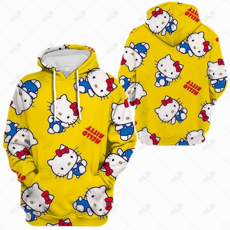 Women's Hello Kitty Patches Screen Printing Zip Hoodie - China Pullover and  Hoodie price