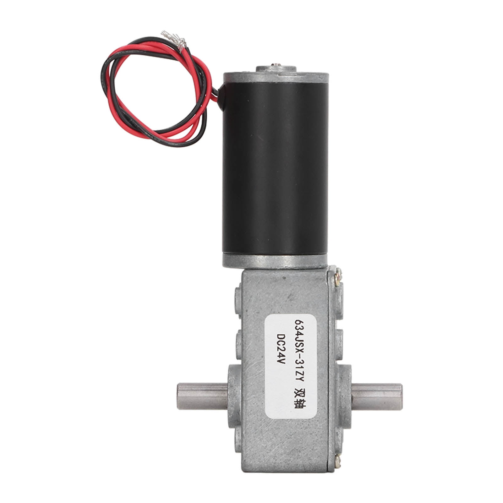 DC 12V 22RPM 2.4A 35KG.CM Dual Shafts High Torque Reversible Worm Gear
