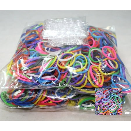 1200 Piece Multi-Color Rubber Band and S-Clips Loom Art and Craft Kids Rainbow Bracelet Refill PackOur Rainbow Colors include a random assortment of: Red, Orange,.., By Bluedot