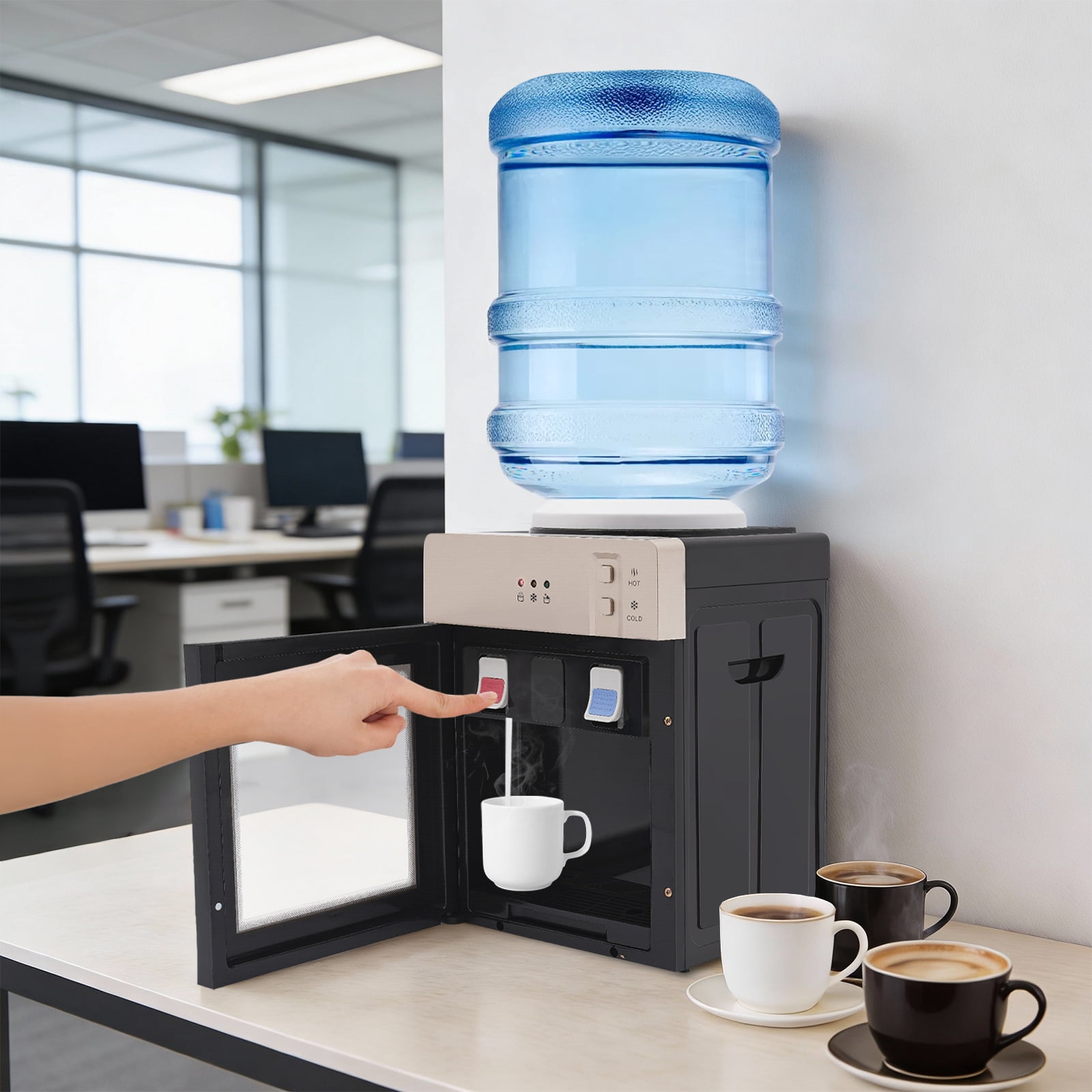Water Dispenser Top Loading , Countertop Hot and Cold Temperature Water Cooler for Home Office Use Champagne Gold 110V 46.4-203℉