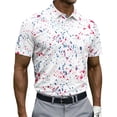 thumbnail image 2 of Men's Golf Polo Shirts Paint Splatter Print Short Sleeve Moisture Wicking Tees Summer Casual Performance Sports T Shirts, 3XL, 2 of 5