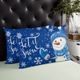 thumbnail image 4 of Winter Snowflake Snowman Standard Size Pillow Cover, Pillowcase Protectors with Zipper, Breathable Decorative Throw Pillow Case Cover, Pillow Shams for Couch Sofa 20x26Inch, 4 of 7