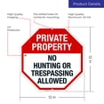 thumbnail image 3 of Private Property Sign, No Hunting or Trespassing Sign, 12x12 Aluminum, 3 of 8