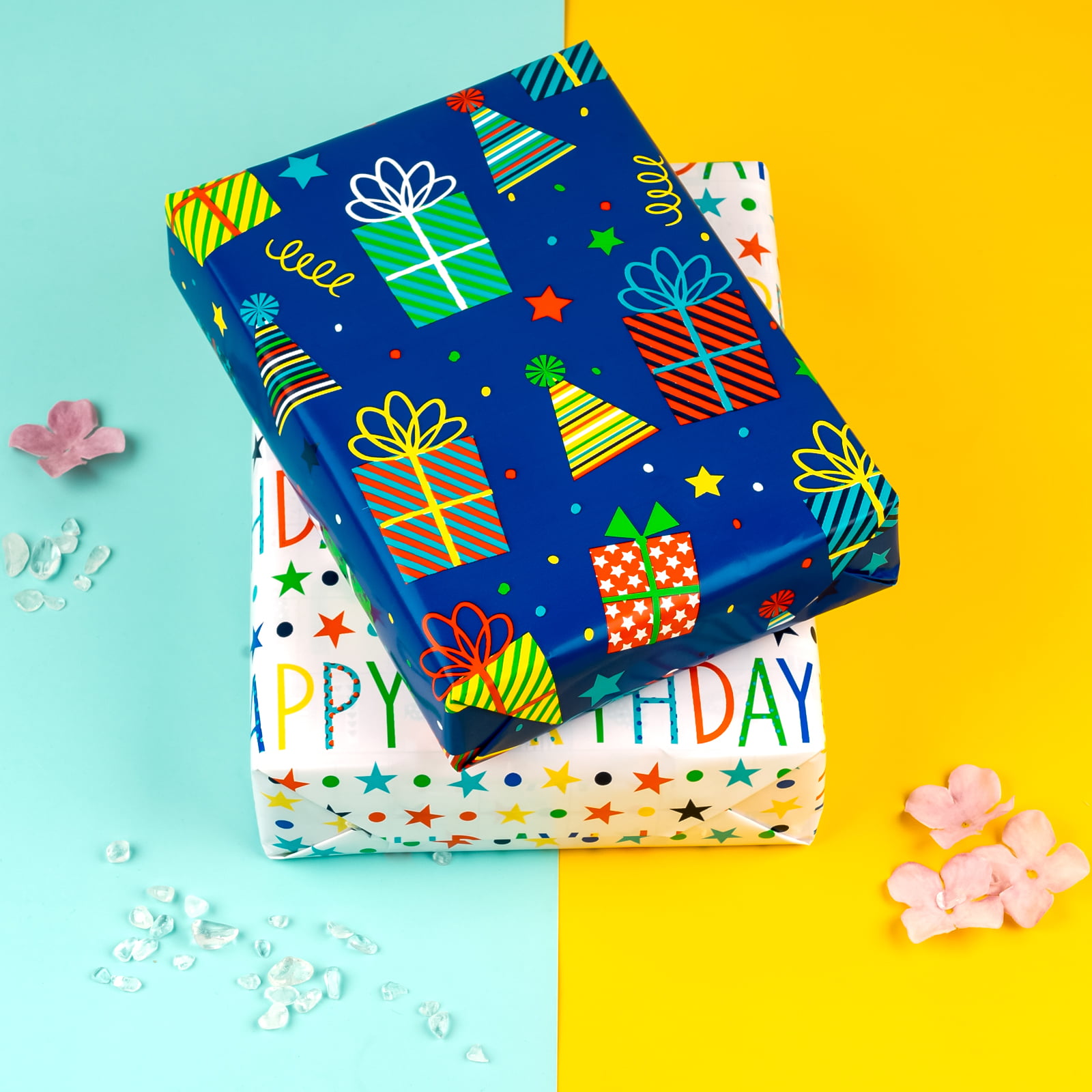 Happy Birthday Gift Wrap Roll, 50 square feet, Mardel