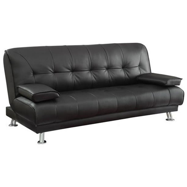 Coaster Company 300205 Sofa Beds And Futons Faux Leather Futon With Removable Armrests Walmart Com Walmart Com
