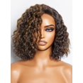 thumbnail image 1 of Peluca LUVME HAIR Curly Bob de cabello humano de 10 pulgadas con mechas rubias, 1 of 6
