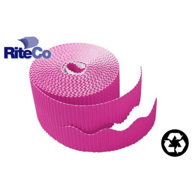 RiteCo Raydiant RiteCo Bordure Décorative Festonnée en Carton Ondulé Deux Bandes de 0,25 Po X 50 Pi par Rouleau Magenta&44; 6 Rouleaux