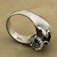 thumbnail image 6 of Green CZ Eyes 925 Sterling Silver Skull Ring Biker Rock Punk Jewelry TA62 US Size 8.5, 6 of 14