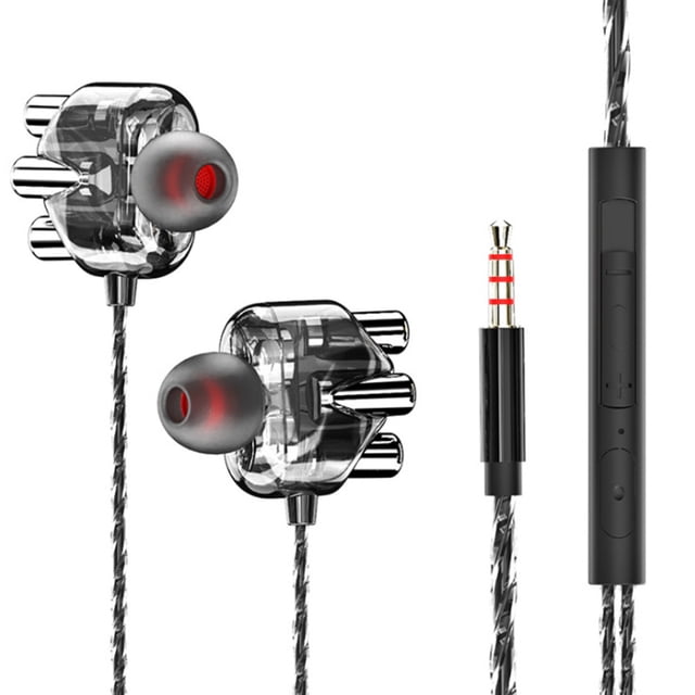 Opolski Casque Filaire Design Ergonomique Anti-Enroulement Transparent Multi-Core avec Micro pour Musique