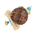 thumbnail image 3 of Jouet à mâcher pour perroquet et oiseau, boule en rotin naturel avec bandes de papier pour petits oiseaux, 3 of 4