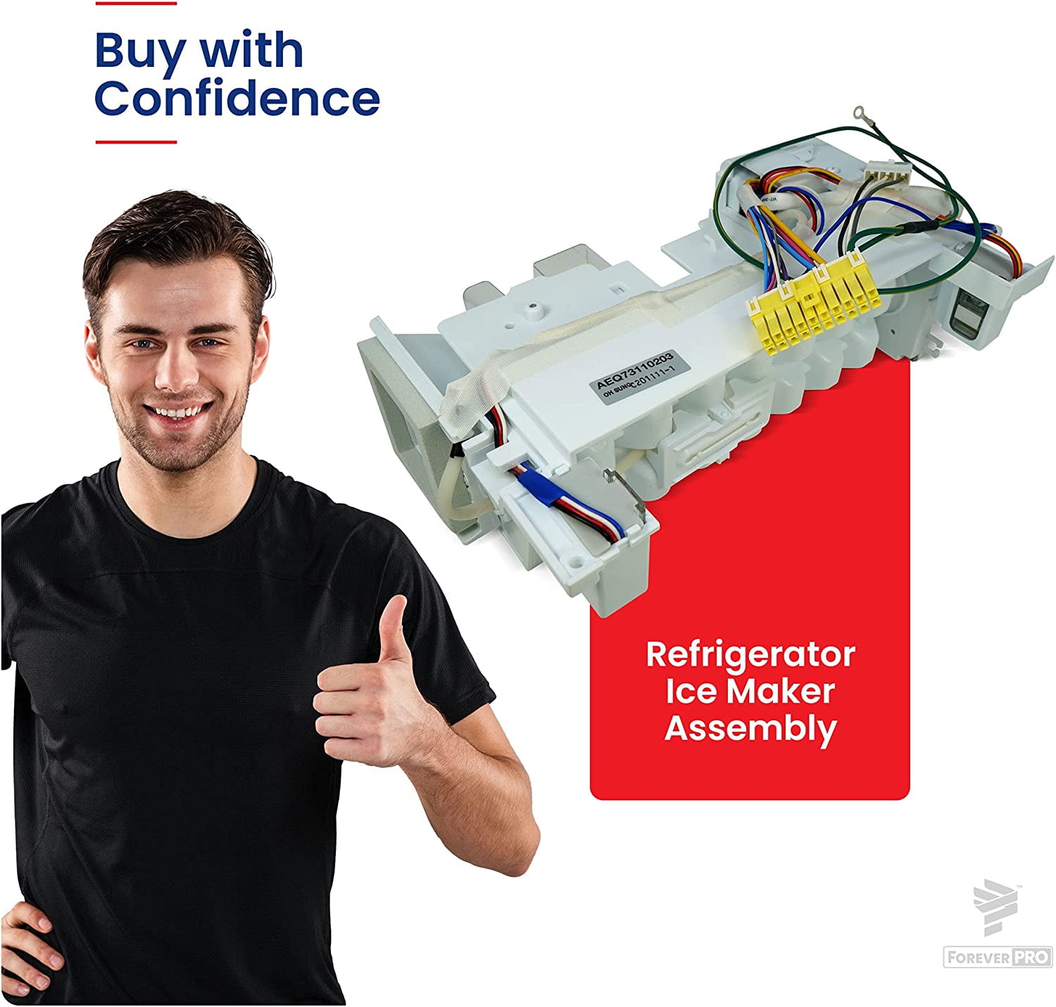 ForeverPRO AEQ73110203 Ice Maker Assembly Kit for LG Refrigerator 2657857 PS7788172 AEQ73110209
