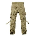 thumbnail image 3 of TAIAOJING Men's Jogger Sweatpant Casual Pleated Multi Zipper Pockets Mid Waist Solid Loose Long Pants Cargo Pants, 3 of 3